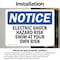 Signmission Electric Shock Hazard Risk Swim At Your Own Risk OSHA Notice Sign, Vinyl Decal, 5in x 3.5in, 2PK OS-2PACK-NS-D-35-L-11639 - alternate 2
